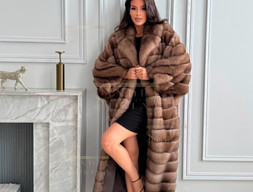 Шуба женская из баргузинский соболь длиной 130 см